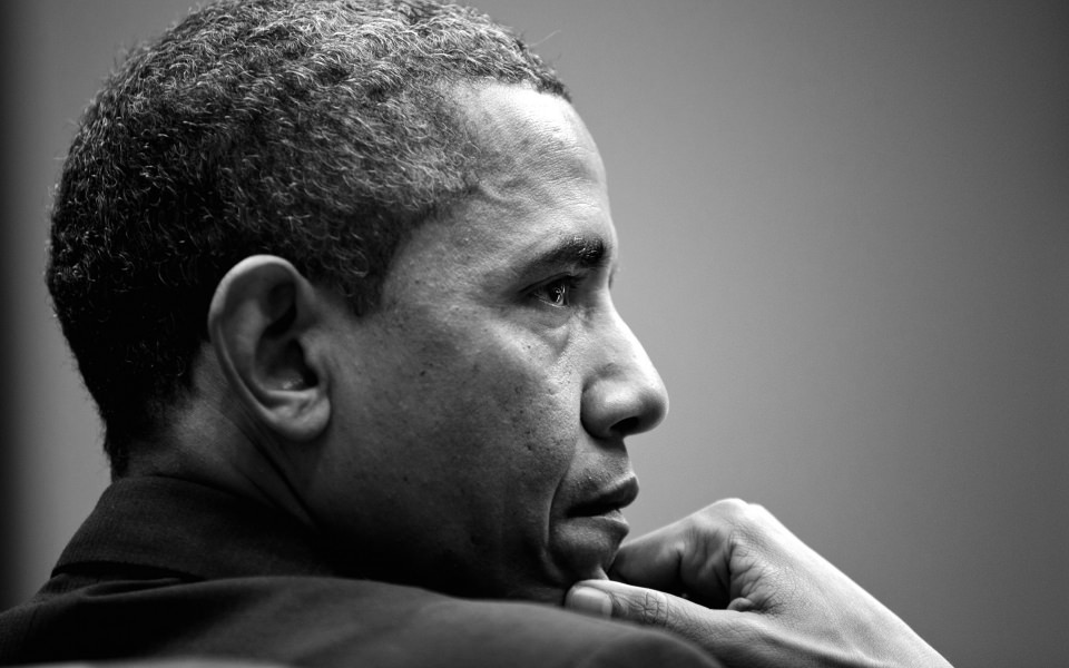 Download Barack Obama In Black And White wallpaper