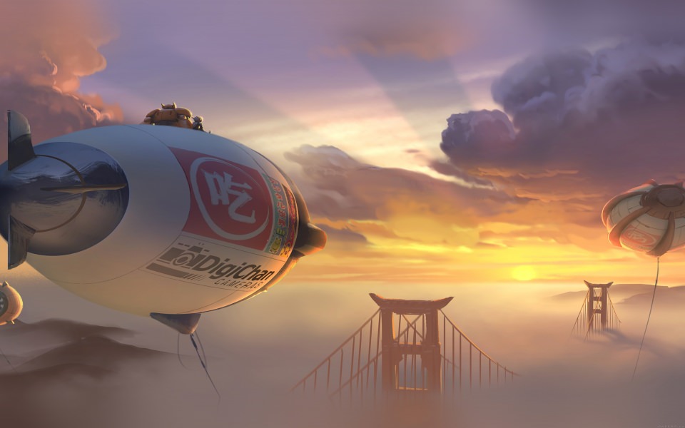 Download Big Hero 6 Hot Air Balloons Poster wallpaper