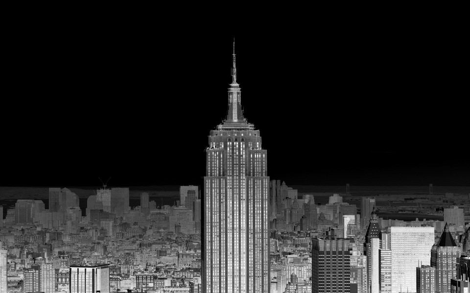 Download Black And White City Skyline wallpaper