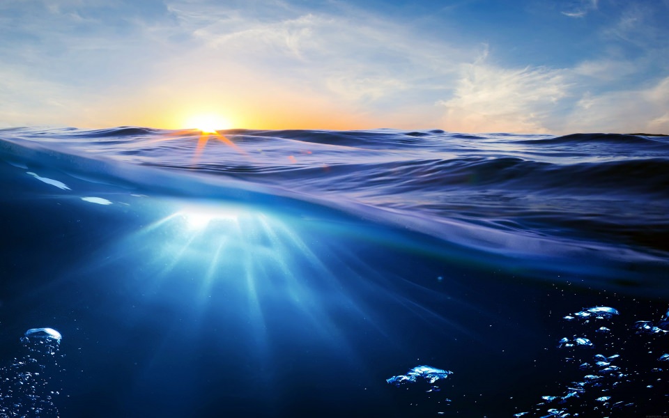 Download Blue Sea at Sunrise wallpaper