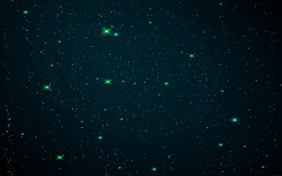 Download Blue Space With Green Stars wallpaper