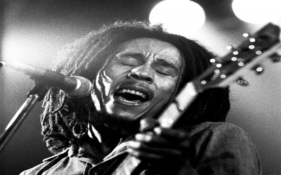 Download Bob Marley Black And White wallpaper