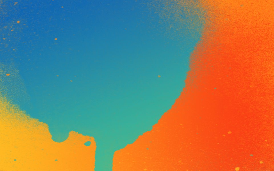 Download Bright Orange Blue And Yellow Abstract Art wallpaper