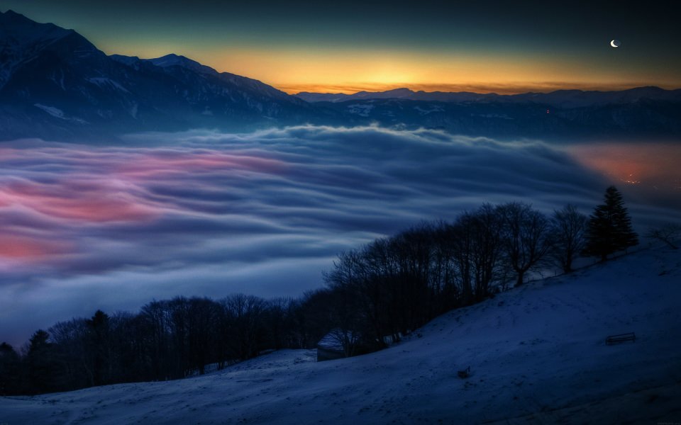 Download Cloudy Mountain Sunrise wallpaper