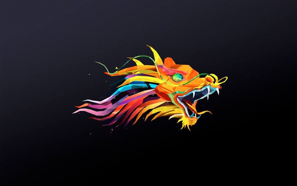 Download Colourful Digital Dragon wallpaper
