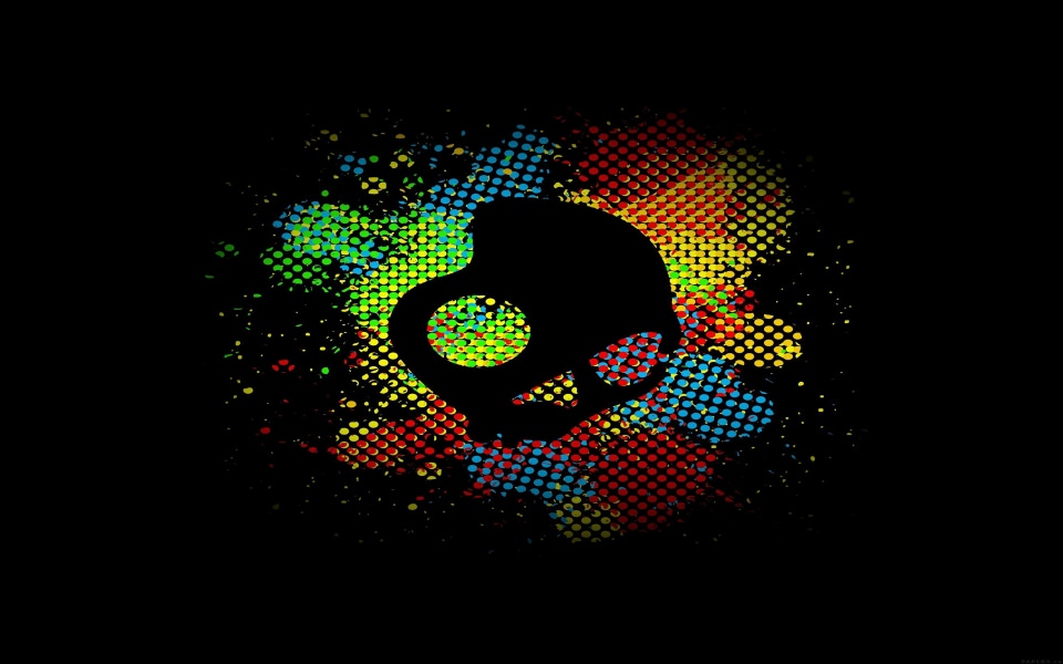 Download Colourful Spot Skull Logo Design wallpaper
