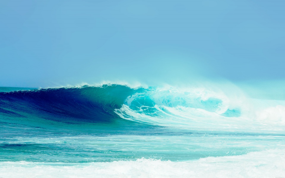 Download Curling Blue Ocean Wave wallpaper