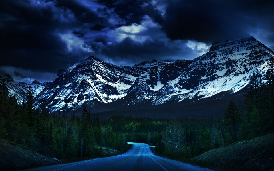 Download Dark Road To Hills wallpaper
