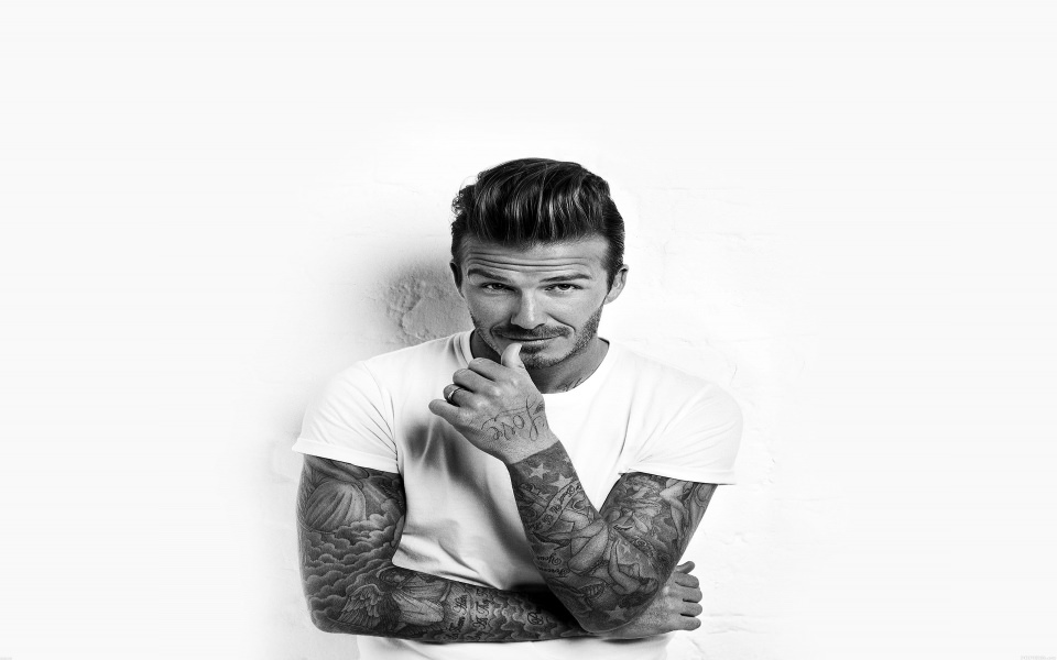 Download David Beckham Black And White wallpaper