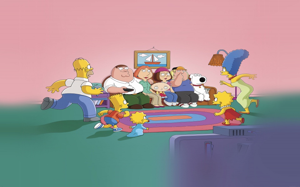 Download Family Guy Simpsons Illustration wallpaper