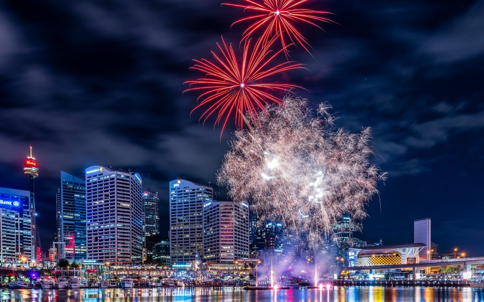 Download Fireworks Over Darling Harbour wallpaper