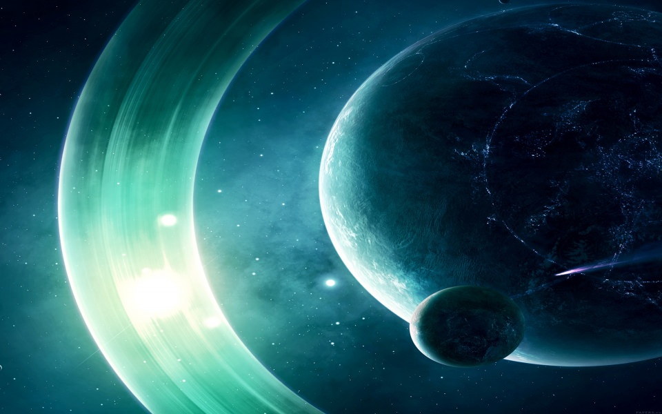 Download Futuristic Space Planets wallpaper