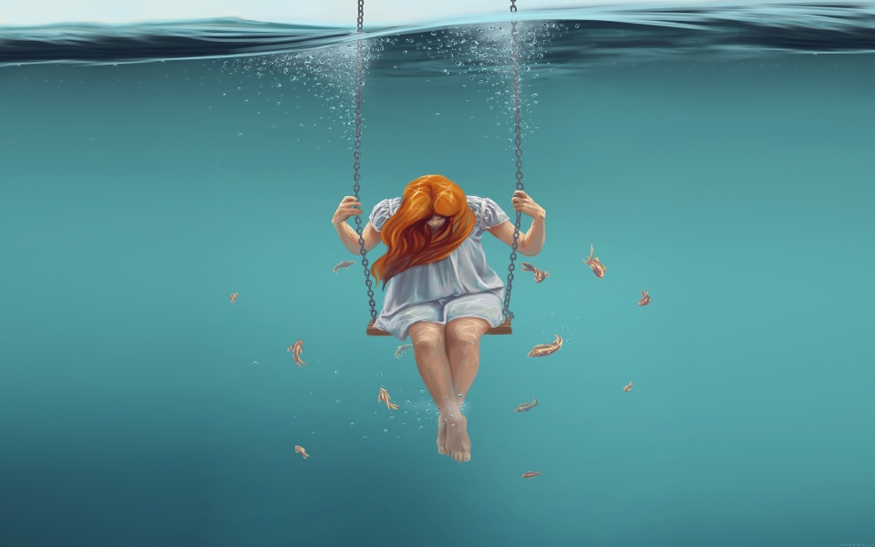 Download Girl On Water Swing wallpaper