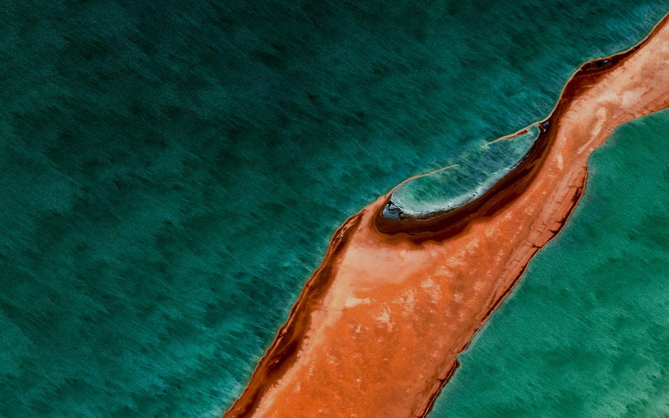 Download Green Sea Orange Island wallpaper
