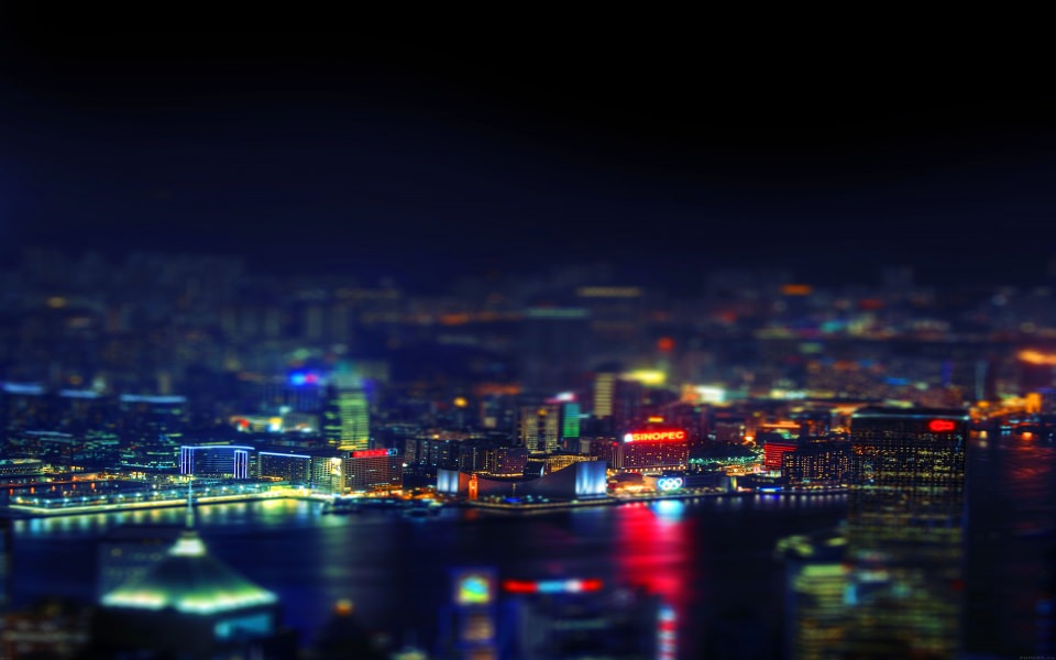 Download Lights Of Hong Kong City Night wallpaper