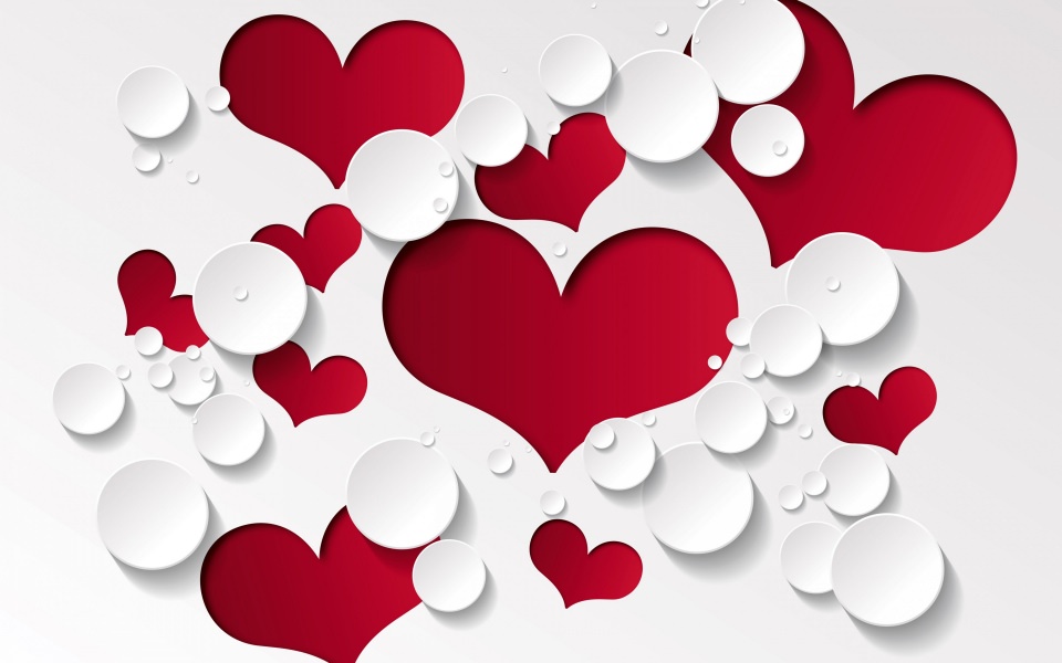 Download Love Heart Cutouts wallpaper