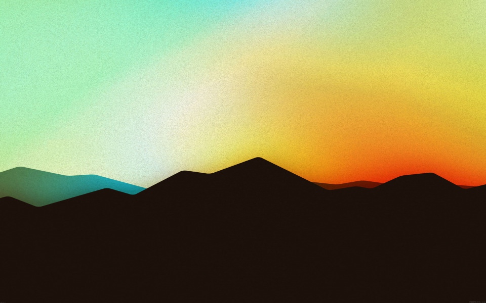 Download Minimal Black Mountain, Colored Sky wallpaper