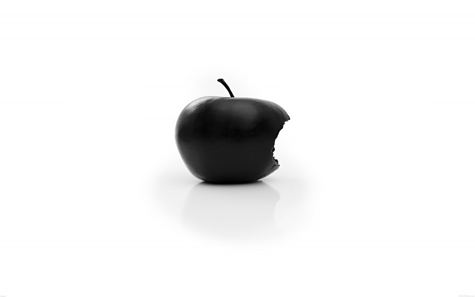 Download Minimal Eaten Black Apple Art wallpaper