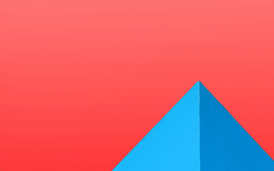 Download Minimal Red Background Blue Triangle wallpaper