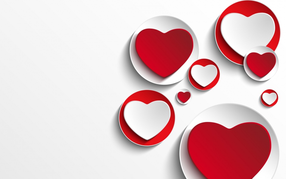 Download Minimalistic Hearts wallpaper