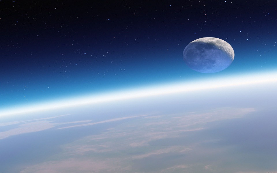 Download Moon Earth Horizon wallpaper