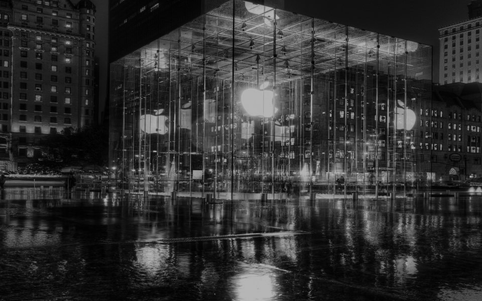 Download New York Apple Store At Night wallpaper