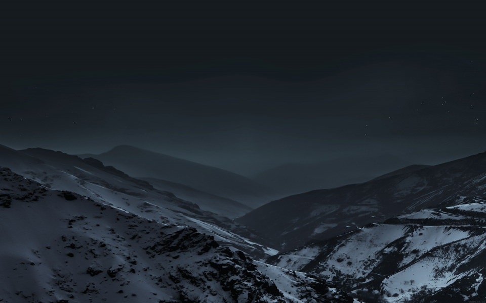 Download Night Sky Over Snow-Topped Mountains wallpaper