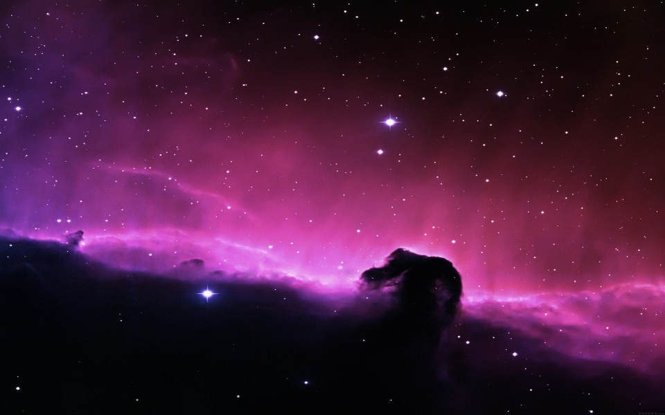Download Purple Space Smoke Horse Head wallpaper