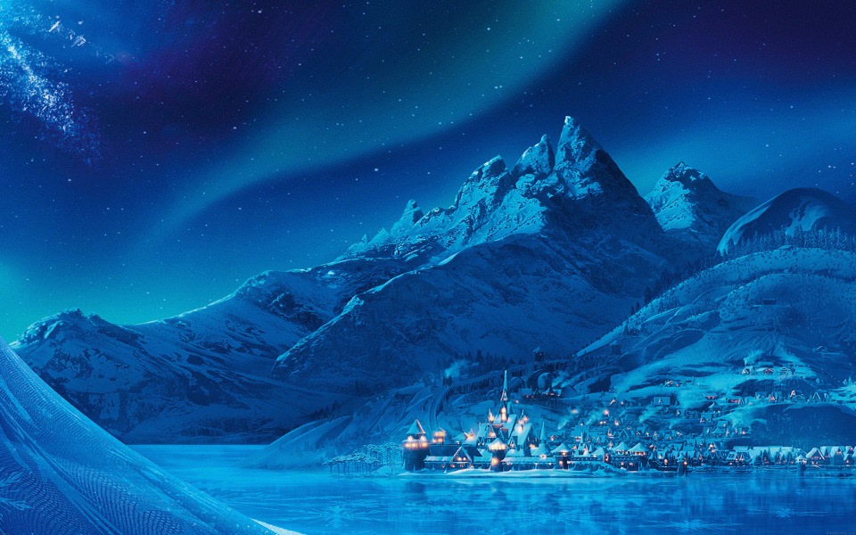 Download Queen Elsa Frozen Mountains wallpaper