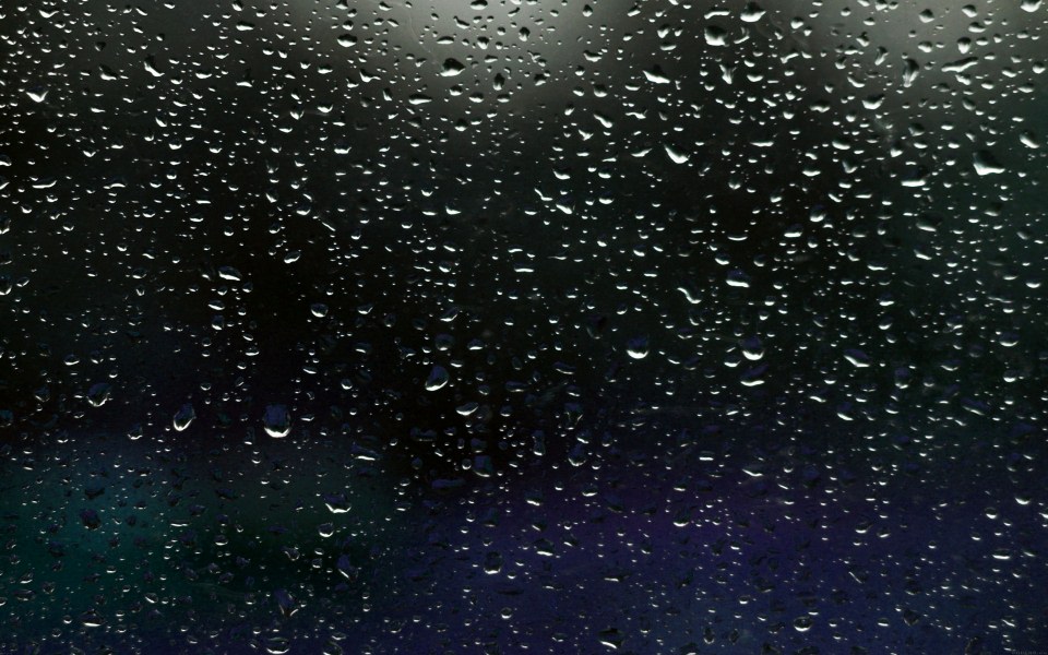Download Rain Drops On Black Glass wallpaper