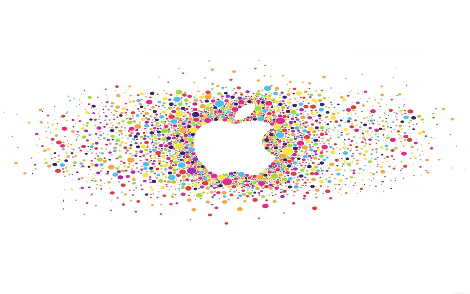 Download Rainbow Dots Apple Logo wallpaper