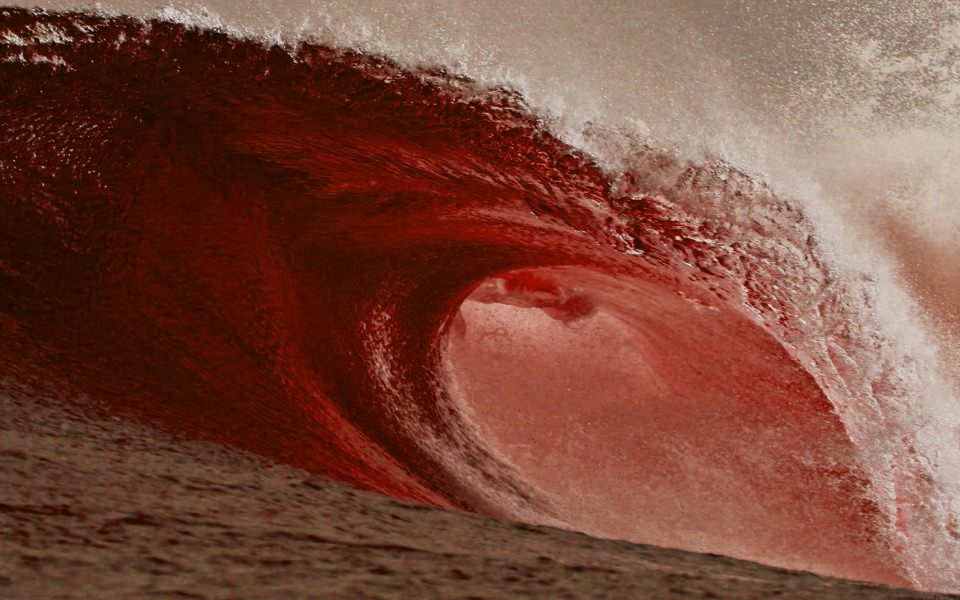 Download Red Curling Wave wallpaper