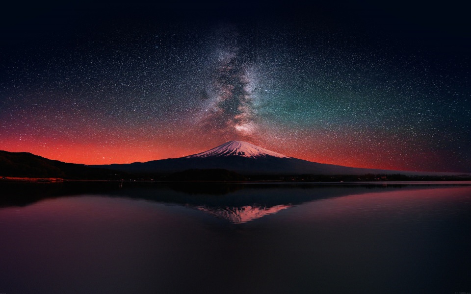 Download Stars Over Volcano wallpaper