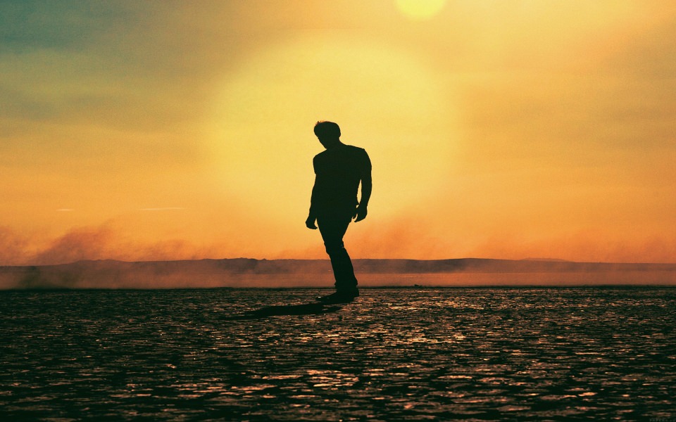 Download Sunset Man Silhouette wallpaper