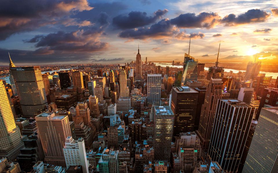 Download View Over New York City Skyline wallpaper