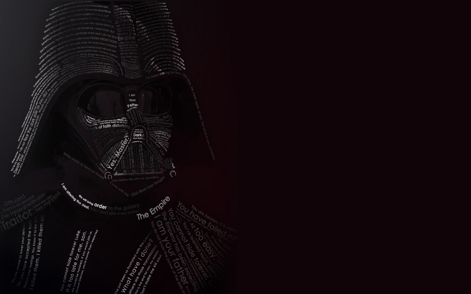 Download Darth Vader Typographic Portrait wallpaper