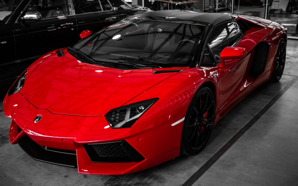 Download Red Lamborghini Aventador wallpaper