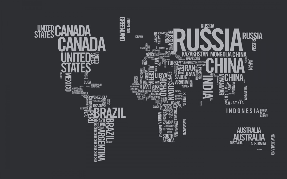 Download World Map Typography wallpaper