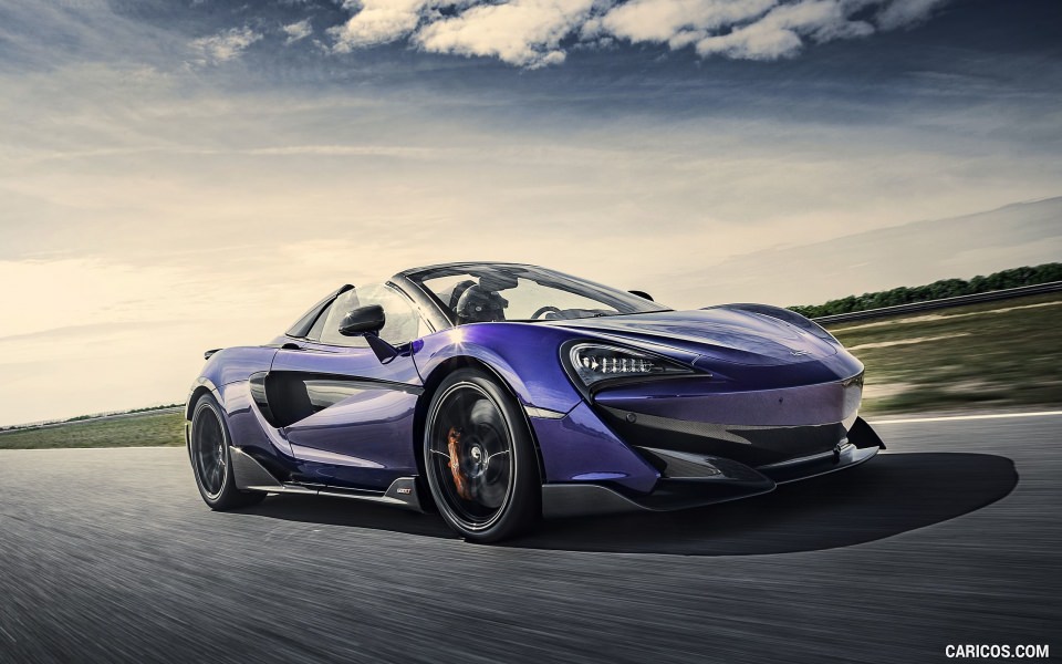 Download 2020 McLaren 600LT Spider Color Lantana Purple Front wallpaper