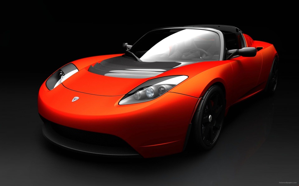 Download 2k Tesla Roadster Sports Car wallpaper