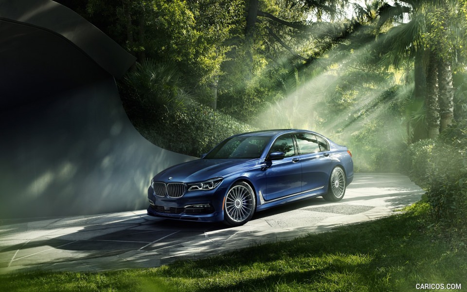 Download ALPINA BMW B7 xDrive Blue Front HD wallpaper