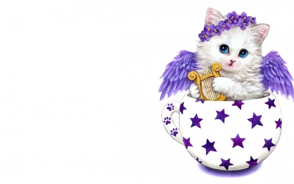 Download Angel Kitten HD Wallpapers wallpaper