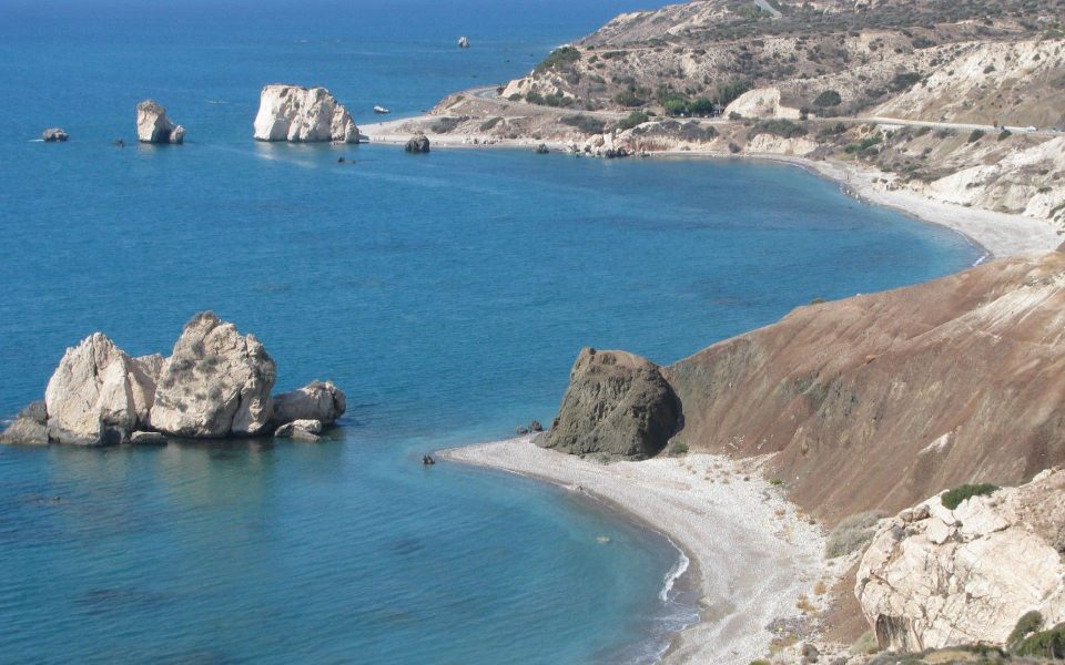 Download Aphrodite coast rock Kouklia Paphos Cyprus wallpaper
