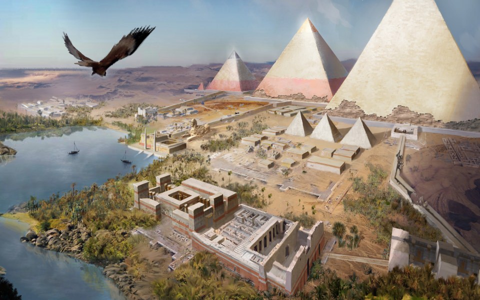 Download Assassins Creed Origins Giza Egyptian Pyramids wallpaper