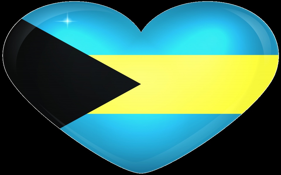 Download Bahamas Large Heart Flag wallpaper