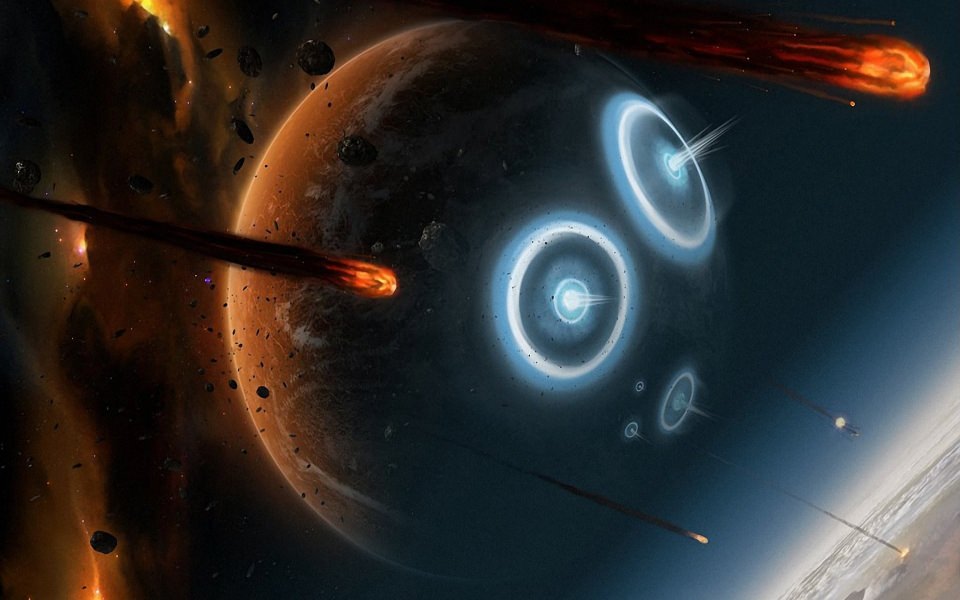 Download Battles science fiction meteor wallpaper