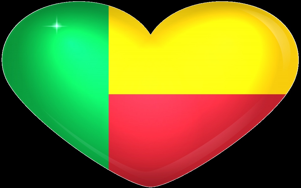 Download Benin Large Heart Flag wallpaper