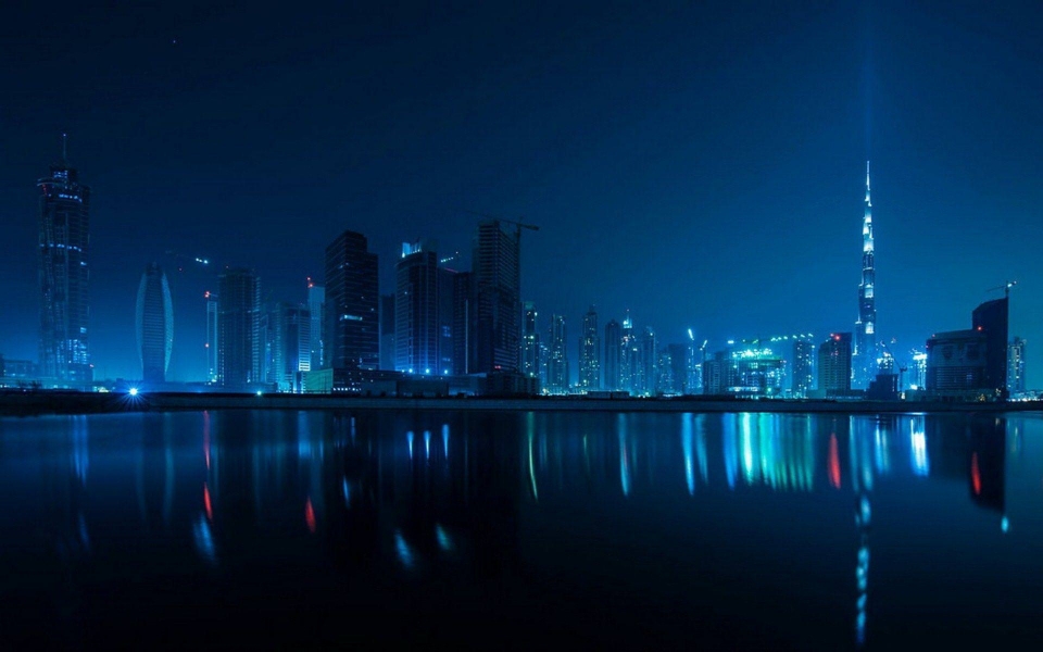 Download Dubai Cities United Arab Emirates Night wallpaper