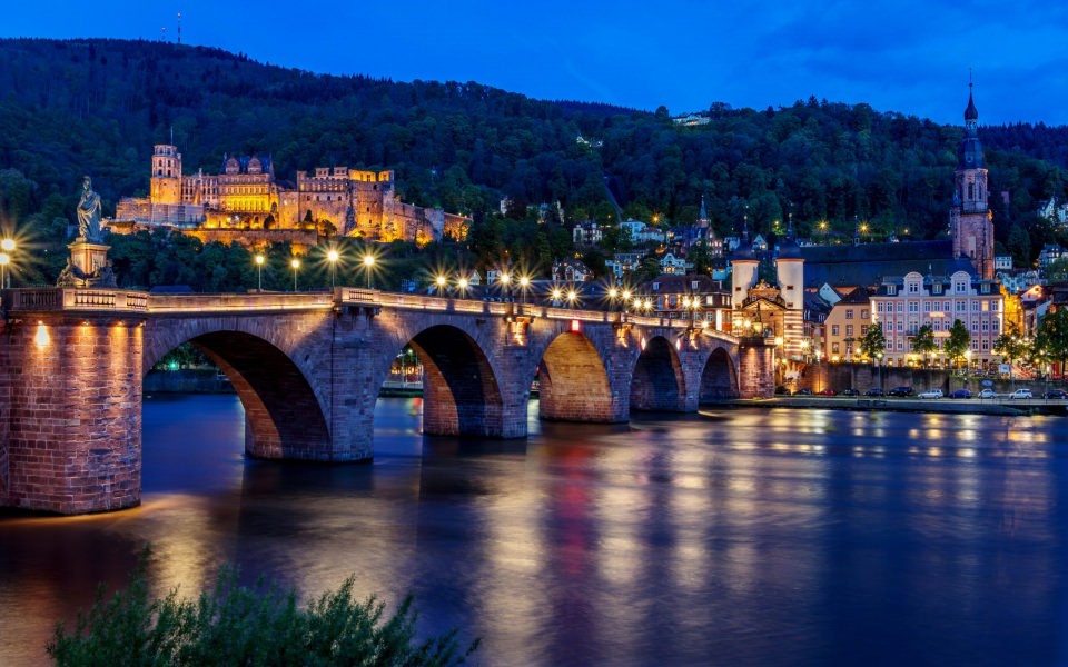Download Germany Heidelberg Bridges Rivers wallpaper