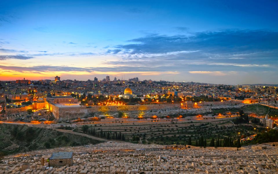 Download Israel Jerusalem HDRI Sky night time wallpaper